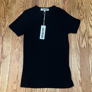 Josh Brown Short-Sleeve Ribbed Black Crewneck T-shirt S/M